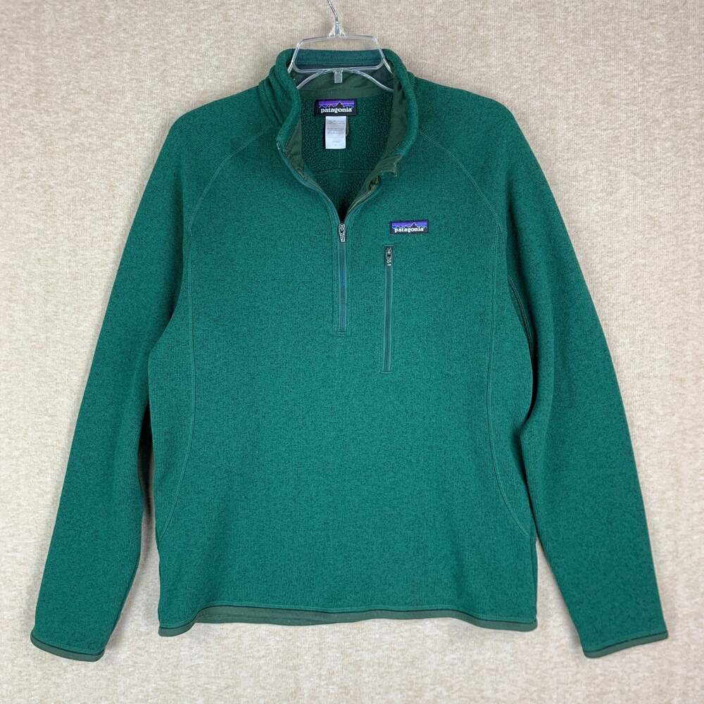 Patagonia Better Sweater 1/4 Zip Men M Fleece Pullover Jacket Green Camp Hiking